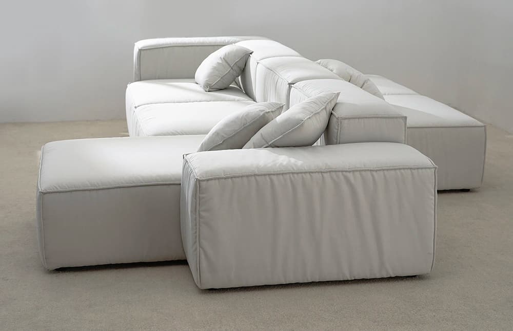 Orinza Pleats White Patio Modular Sectional Sofa M069 thumbnail 3