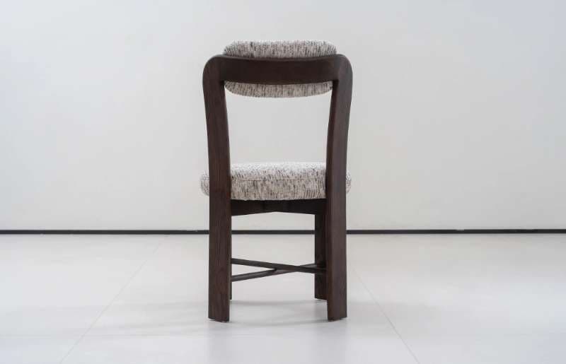 Minimalist Ash Wooden Upholstered Dining Chair MY203 Back