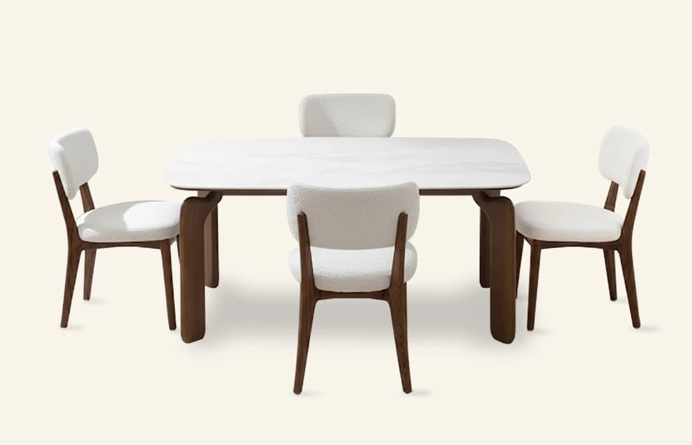Modern Marble Rectangle Table Chairs Set TD1020-MY204 thumbnail 3