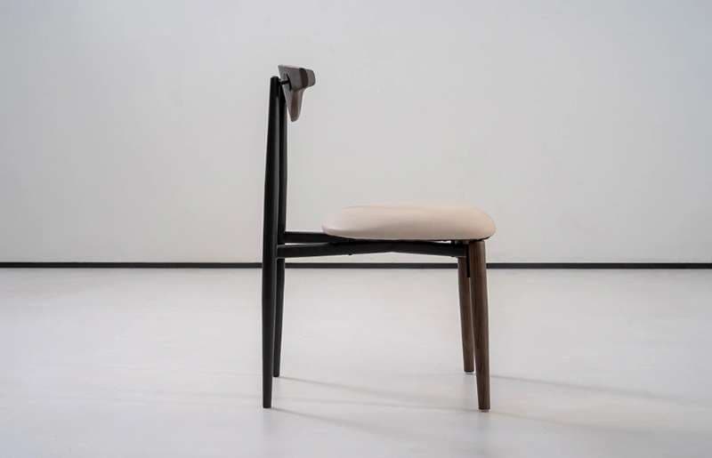 Modern Metal Wooden Upholstered Dining Room Chair MY202 Back