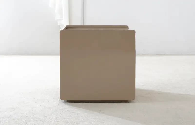 Miglio Sheen Gloss Wooden Bedside Table with Drawer L744 Back