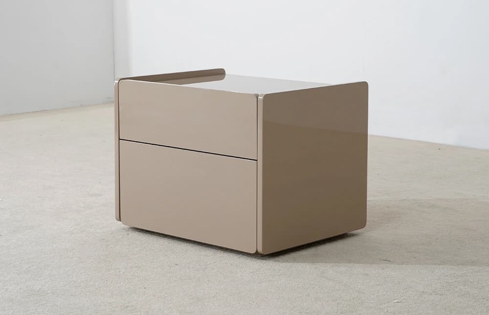 Miglio Sheen Gloss Wooden Bedside Table with Drawer L744 thumbnail 3