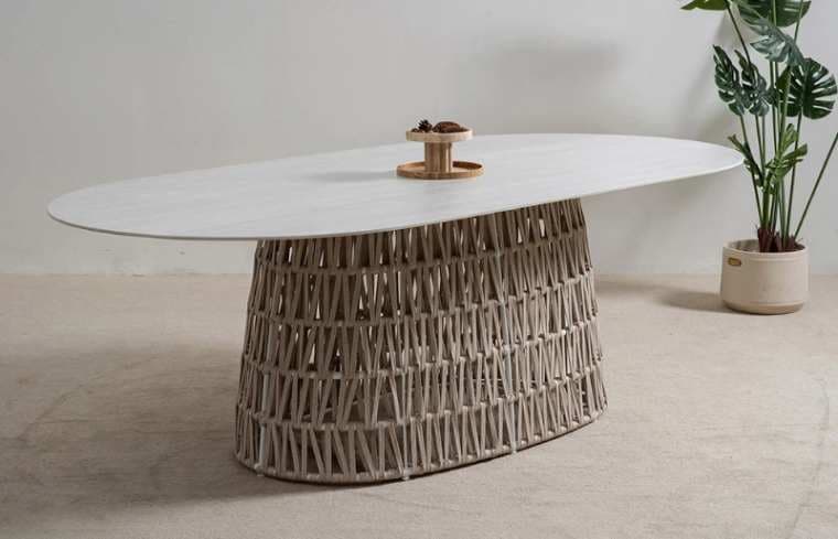 Nest Woven Outdoor Marble Dining tables HB74 Back