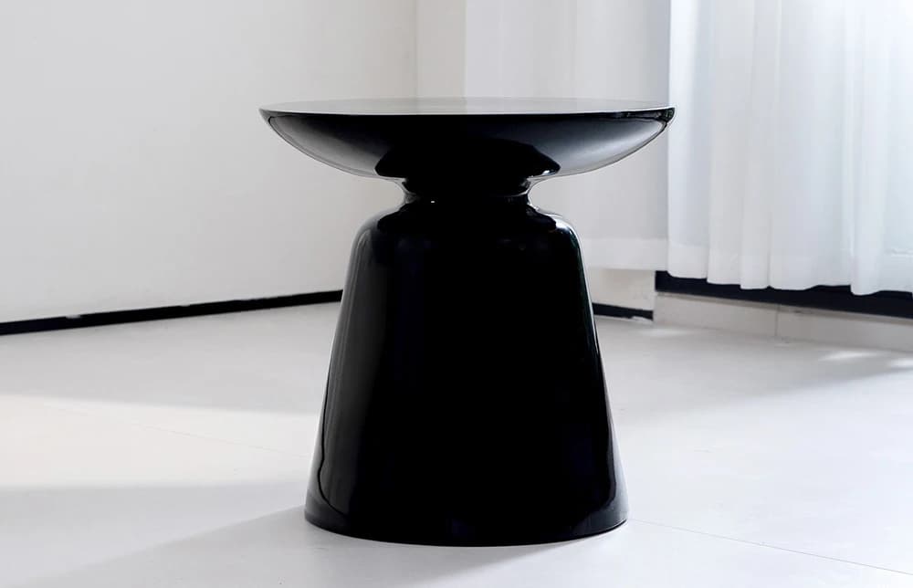 Miglio Notte Black Fiberglass Round Side Table Outdoor TC1194 thumbnail 3