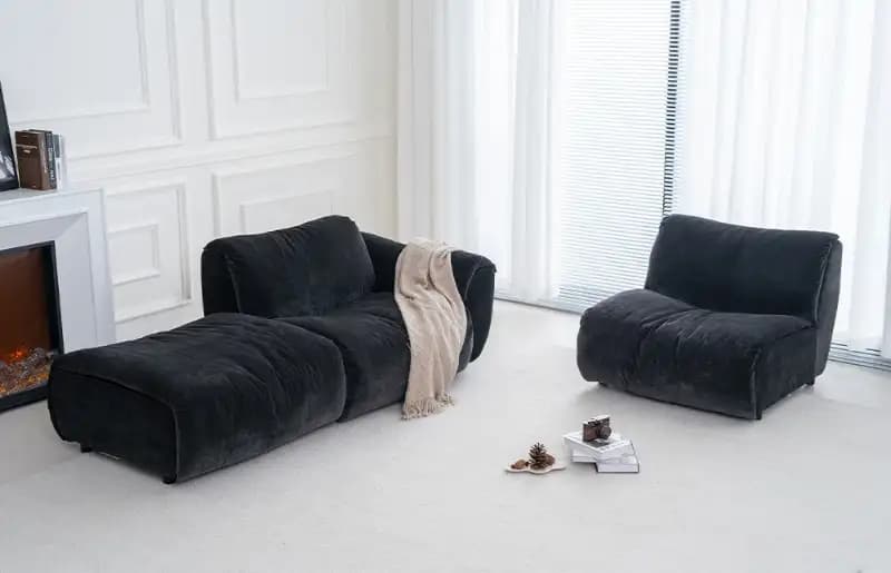 Bamboo Down Cloud Sofa Modular Black Washable M219