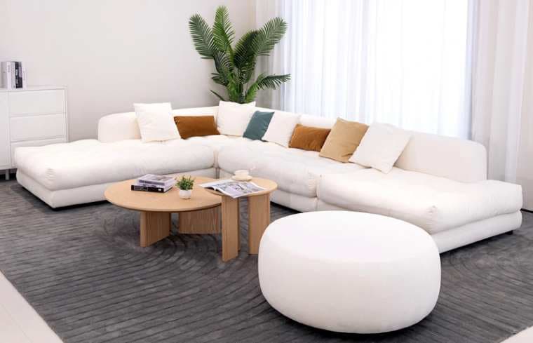 White Luna cloud Sectional Sofa M074