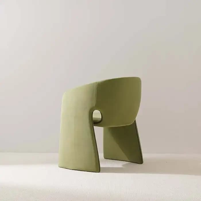 Italian Modern Green Velvet Dining Armchair Back