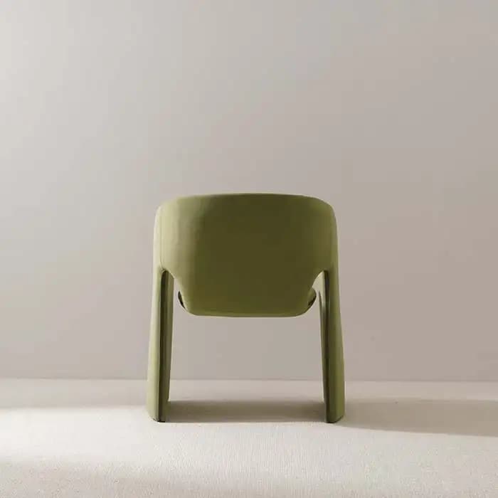 Italian Modern Green Velvet Dining Armchair