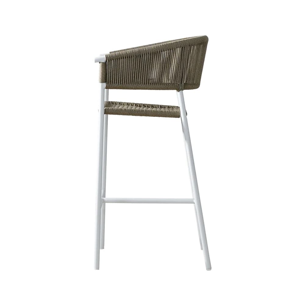 White Weave Metal Barstools Outdoor Chair Kitchen Furniture thumbnail 4
