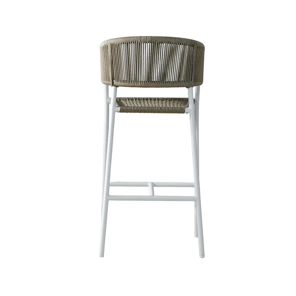 White Weave Metal Barstools Outdoor Chair Kitchen Furniture thumbnail 3