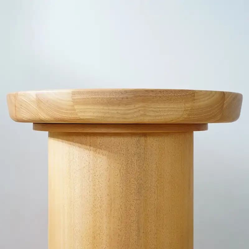 Minimalist Furniture Round Small Side Table Solid Wood Bedroom Back