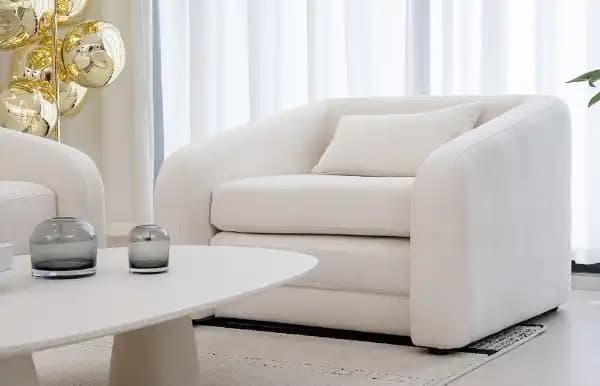 Agile White Fabric Sleeper Single Sofa Chair M156B